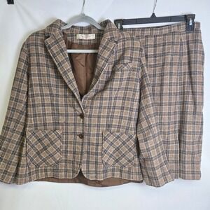 Young Pendleton 100% Virgin Wool Blazer & Skirt Set Youth 15-16 Vintage READ